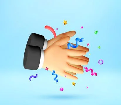 3D Clapping hands representing applause Stock Illustration