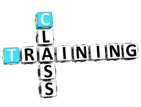 3d class training crossword Stock Illustration
