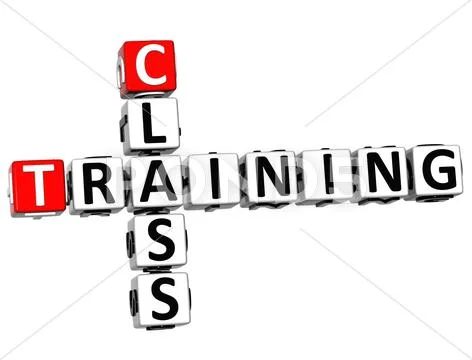 3d class training crossword Stock Illustration