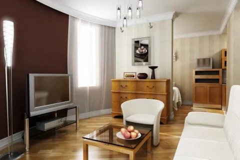 3D classic interior Stock Illustration