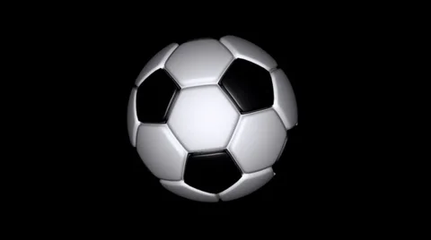 3D Classic Soccer Ball - Spinning Loop - Alpha Channel Stock Footage