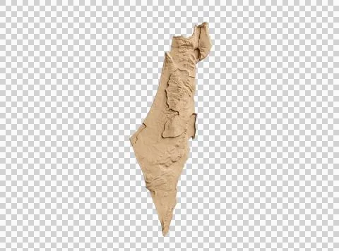 3d clay style relief map of Israel showing rugged terrain and geographic fe.. Stock Photos