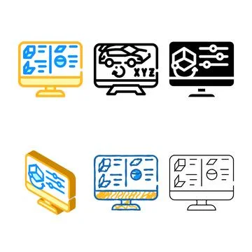 3d clean object library color icon vector Stock Illustration