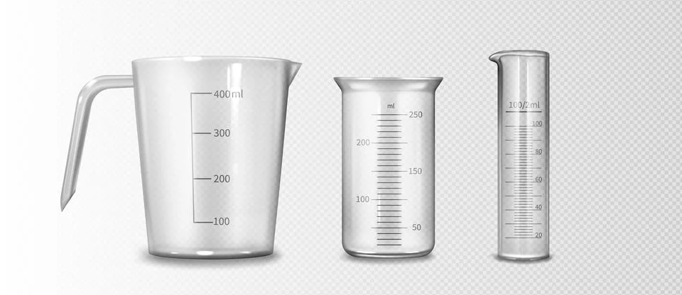 3d clear measuring cup set Illustrazione stock
