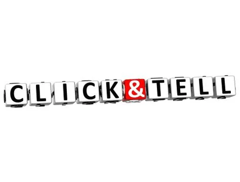 3d click and tell button click here block text イラスト素材