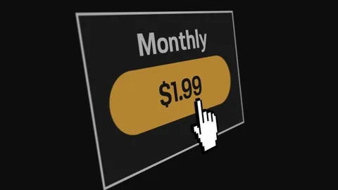 3D Clicking Monthly Subscription Payment Button Stock Footage 348658660