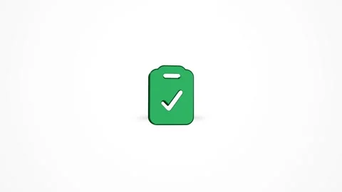 3D Clipboard Check Completed Icon Animated Loop on White Background 4K Stock Footage 347650909