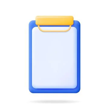 3D Clipboard with Empty Paper Sheet Illustrazione stock