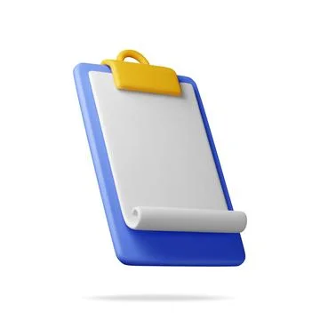 3d clipboard with empty paper sheet isolated 스톡 일러스트