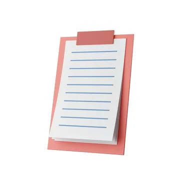 3D clipboard or notepad icon. 3d render illustration. Stock Illustration