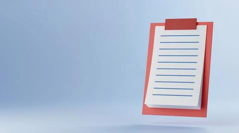 3D clipboard or notepad icon. 3d render illustration. Stock Illustration