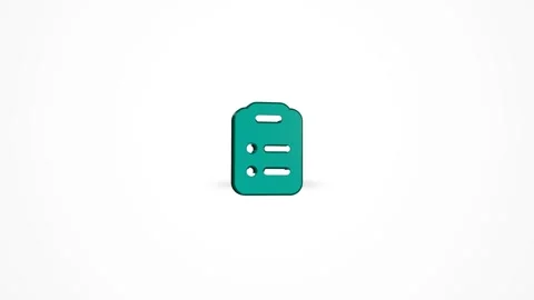 3D Clipboard Task List Icon Animated Loop on White Background 4K Stock Footage 347650895