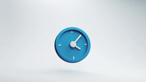 3D Clock Animation in 12 Hour - Time - 4k Stock Video Stock Footage 242555442