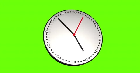 3D Clock animation with moving time pointer, 24 hour seamless loop Stock Footage 165820223