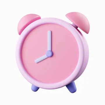 3d clock. Back to school and education concept. isolated on background, icon Stock-Illustration