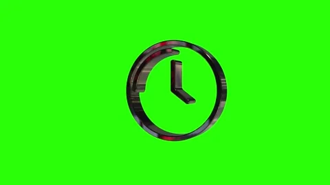 3D Clock Icon Rotating on Green Screen Background Stock Footage 330920057