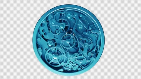 3D clock mechanism Video stock 245499155