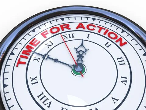 3d clock - time for action Stock Illustration