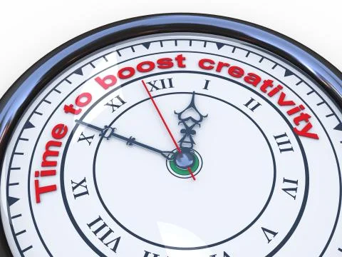 3d clock - time to boost creativity Stock Illustration