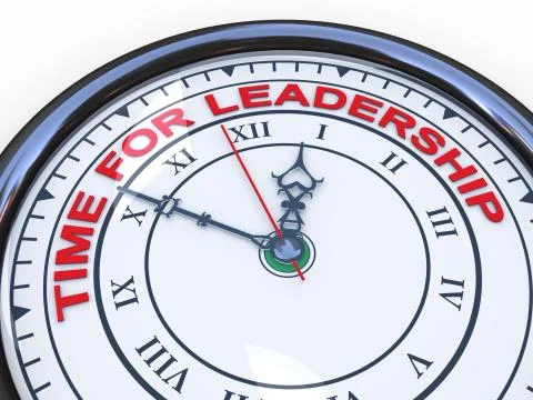 3d clock - time for leadership Stock Illustration