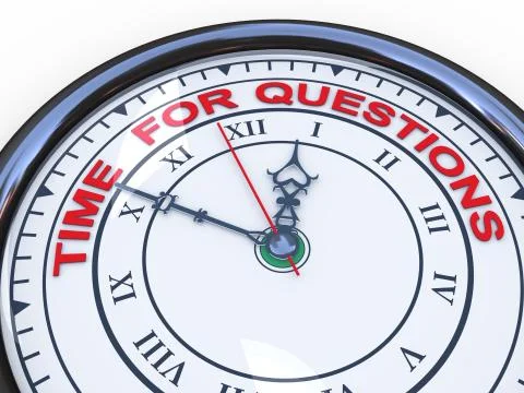 3d clock - time for questions Stock Illustration