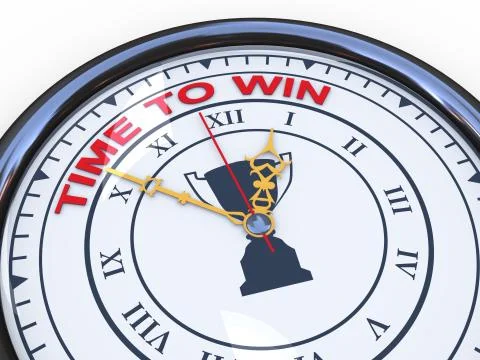 3d clock - time to win Stock Illustration