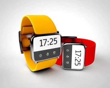 3D Clocks on the gray background Stock Illustration