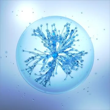 3d close-up render abstract glass structure. Molecule concept illustration. Stock Illustration