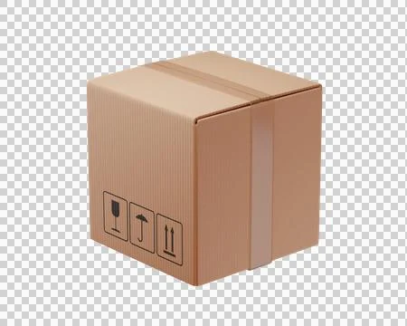3d closed Cardboard shipping box Stock Illustration