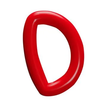 3D closed loop squiggle in red with plastic shiny surface. Stock Illustration