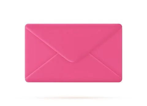 3d closed mail envelope icon Stock Illustration