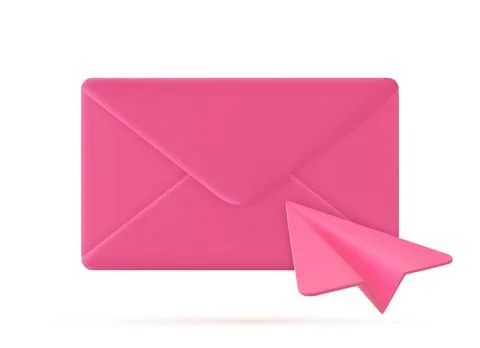 3d closed mail envelope icon Stock Illustration