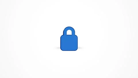 3D Closed Security Padlock Icon Animated Loop on White Background 4K Stock Footage 347651020