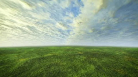 3D cloud and grass with green concept イラスト素材