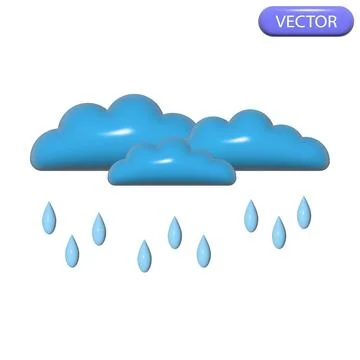 3d cloud and water vector Stock Illustration