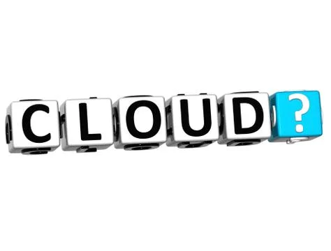 3d cloud block text  on white Illustrazione stock