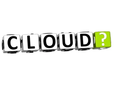 3d cloud block text  on white Stock Illustration
