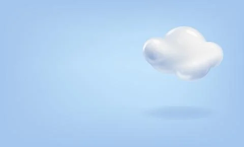 3d cloud on a blue background. Place for text. Vector illustration Stock Illustration