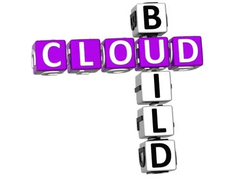 3d cloud build crossword Stock Illustration
