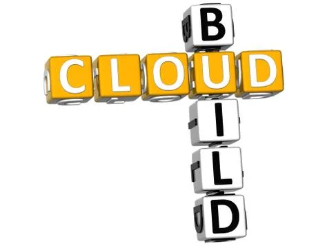 3d cloud build crossword Stock Illustration