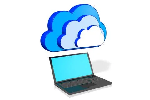 3D cloud computing concept Illustrazione stock