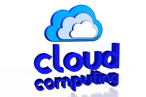 3D cloud computing concept Illustrazione stock