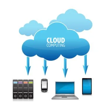 3d cloud computing concept illustration Stock Illustration