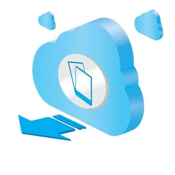 3d cloud computing icon with photography symbols Stock Illustration