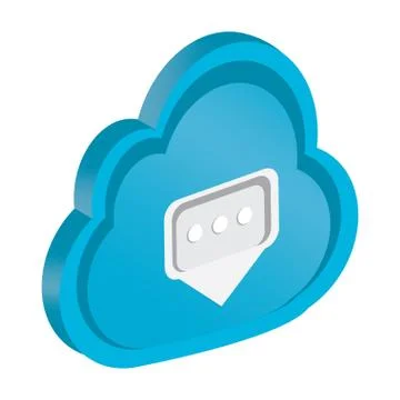 3d cloud computing icon with a received message Stock Illustration