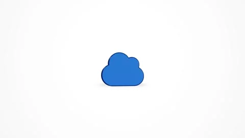 3D Cloud Computing Network Icon Animated Loop on White Background 4K Stock Footage 347650998