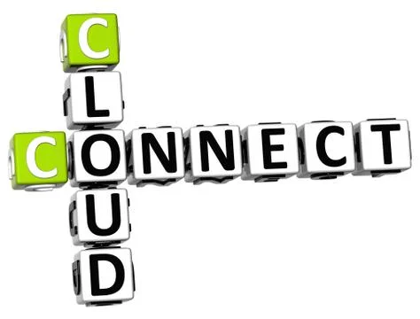 3d cloud connect crossword Illustrazione stock