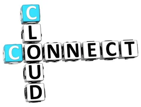 3d cloud connect crossword Stock Illustration