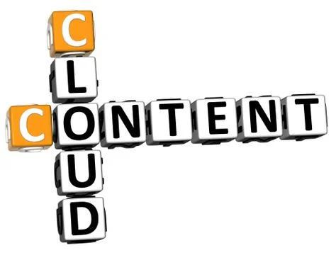 3d cloud content crossword Stockillustratie