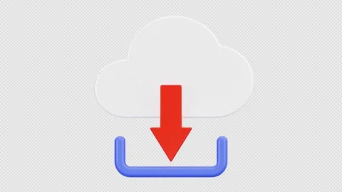 3D Cloud Data Download Animation, Alpha Channel Stock Footage 313413094